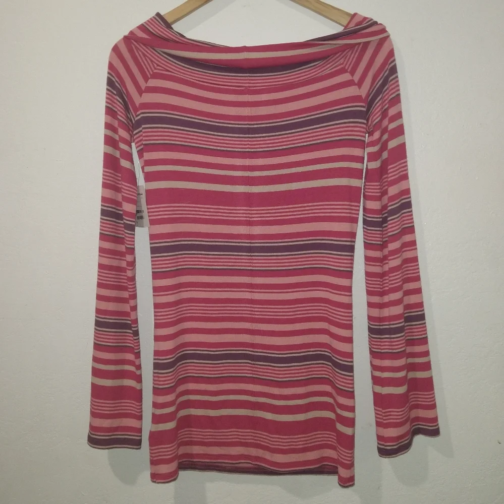 NWT FREE PEOPLE Portland Striped Retro Pink Tunic Top - Picture 7 of 10